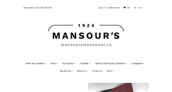 Desktop Screenshot of mansoursmenswear.ca