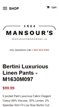 Mobile Screenshot of mansoursmenswear.ca