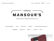 Tablet Screenshot of mansoursmenswear.ca